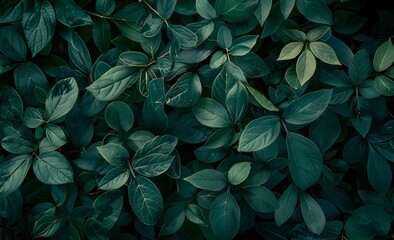 Dark Green Foliage Texture Background