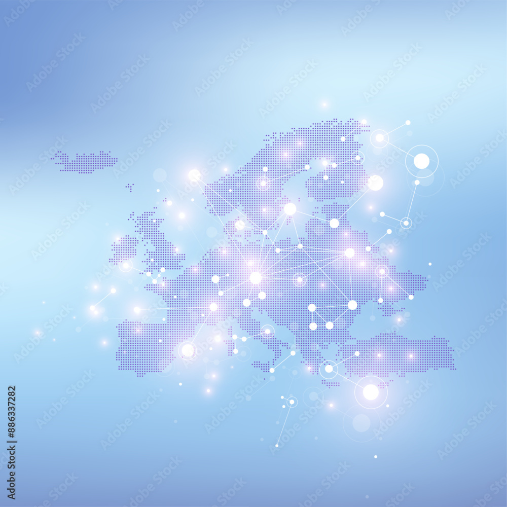 Poster Global network connection banner design template. Header social network communication in the global business concept. Big data visualization. Internet technology