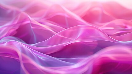 Fototapeta premium Abstract 3D Digital Waves in Vibrant Pink and Purple Tones, Captured with Wide-Angle Lens and High-Saturation High-Key Film for Enhanced Depth and Texture