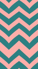 A chevron pattern wallpaper featuring teal and pink colors