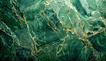 Fototapeta premium Green Marble Texture Background - Top View