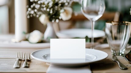 blank menu card mockup for wedding invitation or special event