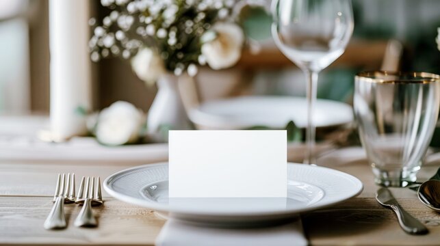 blank menu card mockup for wedding invitation or special event