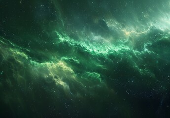 Fototapeta premium Green Nebula Space Background High Resolution