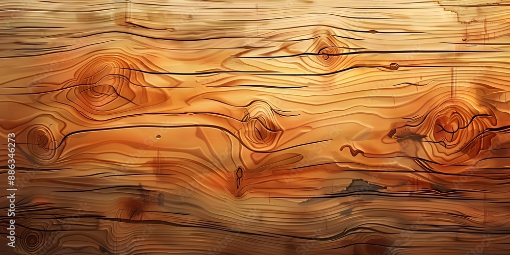 Poster warm wood texture with smooth grain for rustic backdrop and product presentation concept