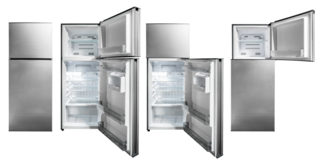 Gray 2 door refrigerator open and close door collection set