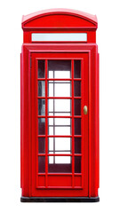 Obraz premium PNG Red telephone booth white background architecture convenience.