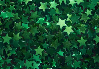 Sparkling Green Star Pattern Background