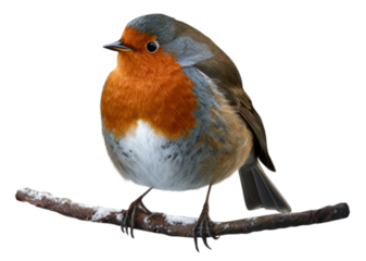 PNG Robin on a branch outdoors animal nature.