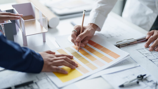 Architecture drawing on architectural Creative project business architecture building construction Industrial engineering Achievement Planning Design on blueprint eco Concept