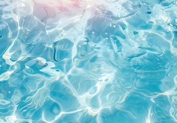 Obraz premium Pastel Blue Swimming Pool Water Ripples