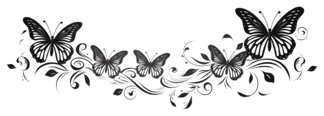 PNG Butterflies pattern creativity monochrome.