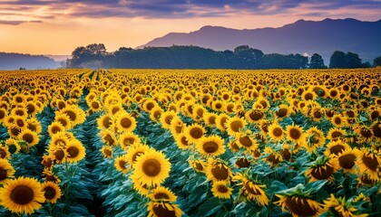 Obraz premium sunflower field at sunset