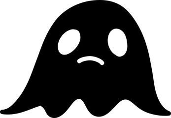 silhouette of ghost with sadly face 