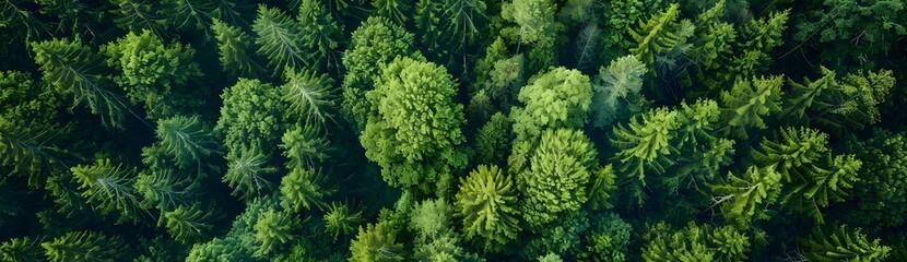Fototapeta premium Aerial View of Lush Green Forest Canopy