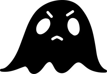silhouette of ghost with angry face 
