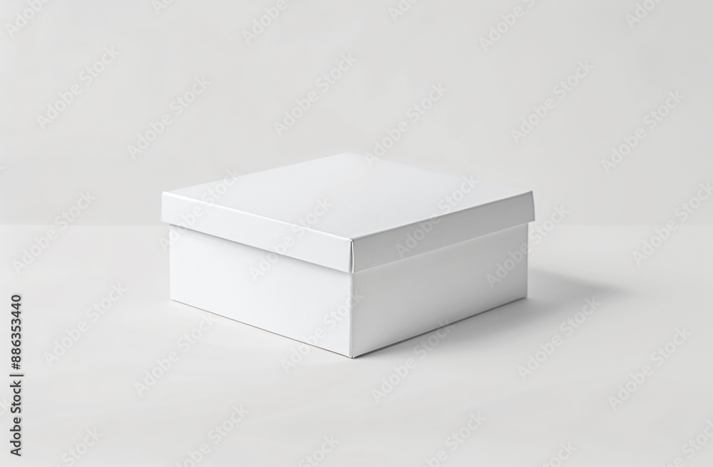 Poster white blank canvas box mockup on white background, front view. mock up template for artwork and desi