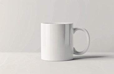 Obraz premium White mug mockup on white background, photorealistic