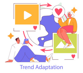 Social Media Marketing. Flat Vector Illustration