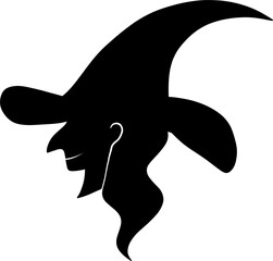 silhouette icon of witch 