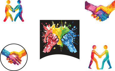 Friendship Day Vector Icons.