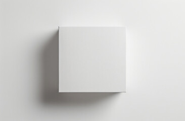 White blank canvas box mockup on white background, front view