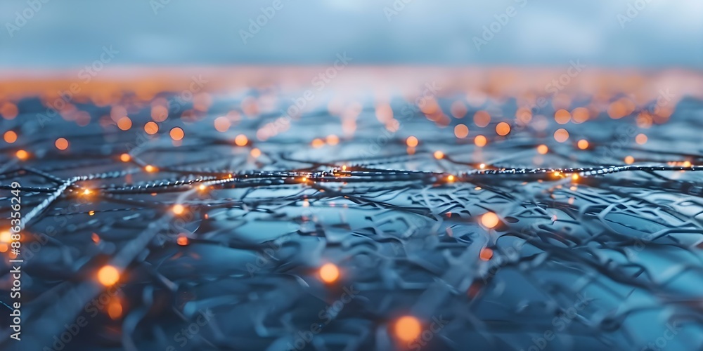 Poster enhance cyber security by safeguarding digital data with glowing network connections. concept cyber 