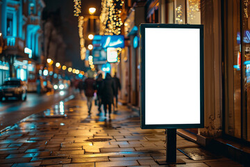 blank billboard in the city