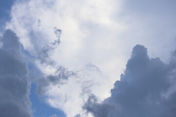 blue sky with dark clouds