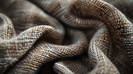 Fototapeta premium Detailed close-up of woven fabric texture, suitable for adding a tactile and cozy element. 