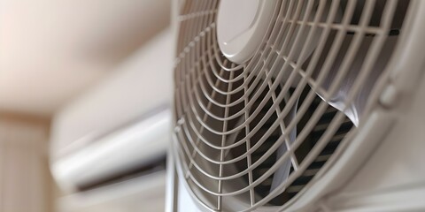 Close-up Photo of a Residential Heat Pump and its Components. Concept Residential Heat Pump, Close-up Photo, Components, HVAC Technology