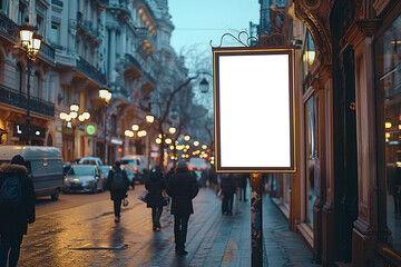 blank billboard in the city