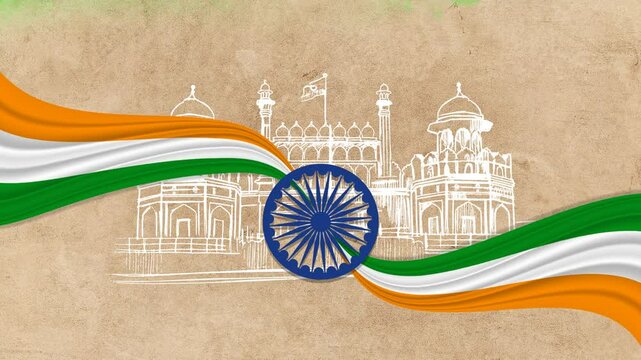 India Independence Day Celebration Red Fort HD Animation