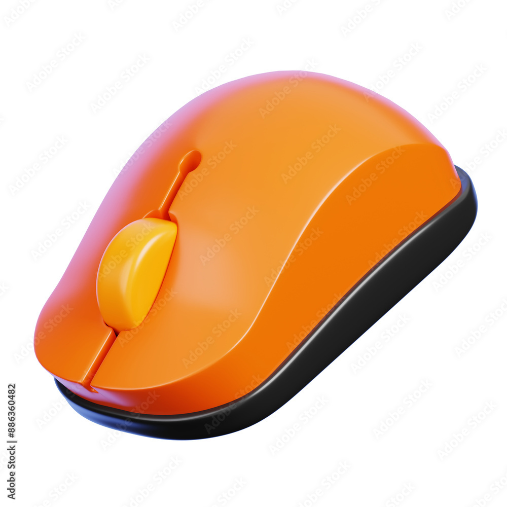 Fototapete computer mouse isolated on transparent background. computer hardware element icon. 3d rendering