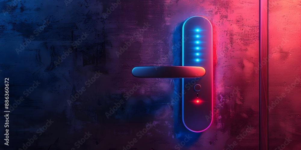 Aufkleber smart neon access lock display with modern security and innovative design