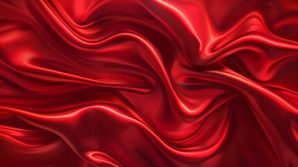Obraz premium Abstract Red Silk Fabric Waves Background