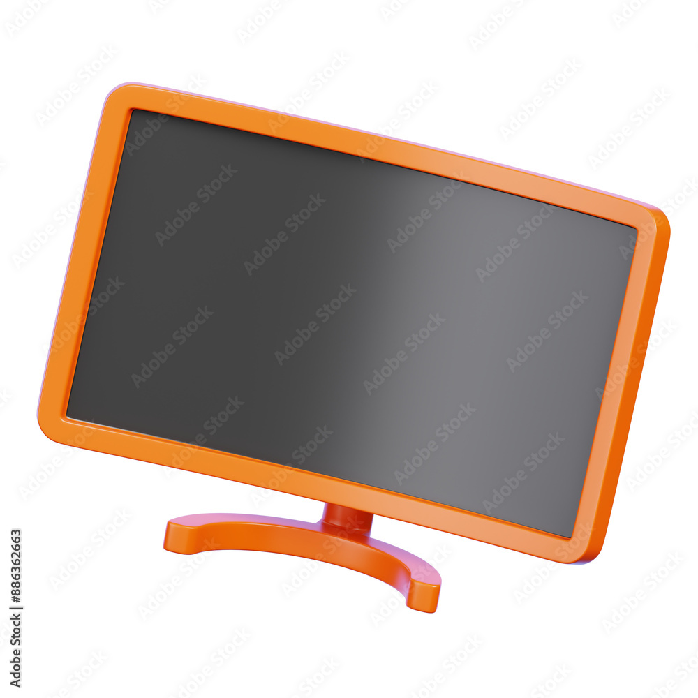Fototapete ultrawide curve pc monitor screen isolated on transparent background. computer hardware element icon