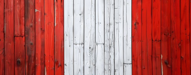 Red White Wooden Plank Background Texture