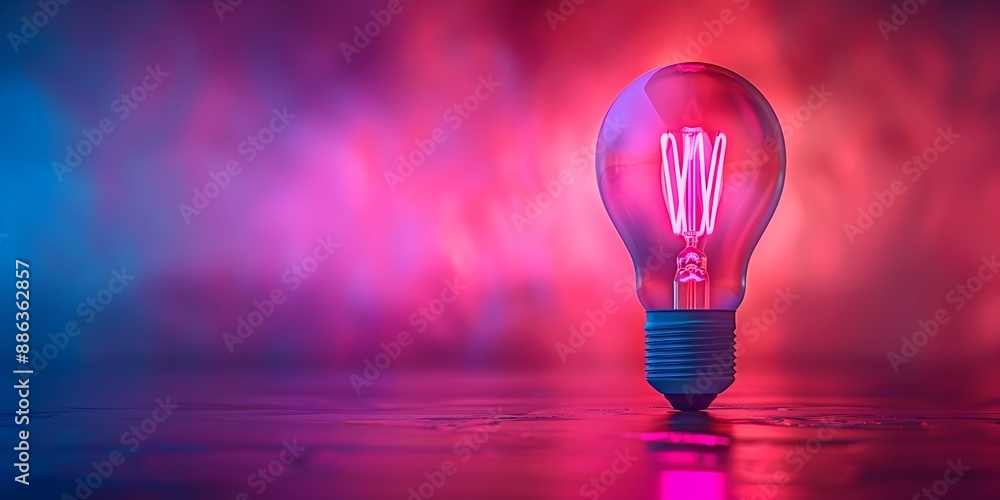 Poster innovative smart light bulb with neon interface for home automation and lighting display