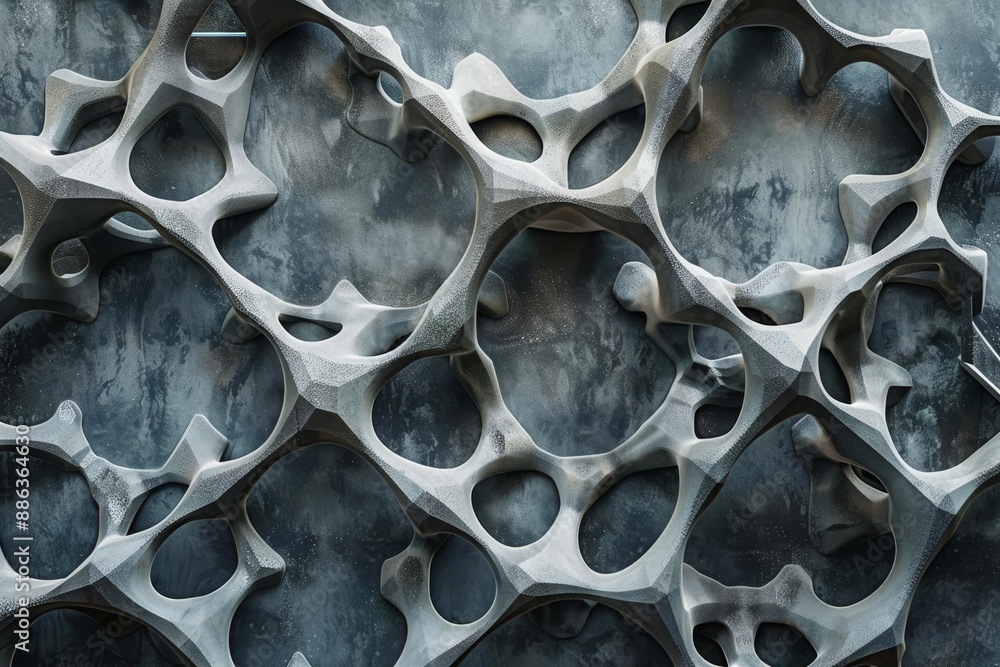 Poster close up of a wall with numerous holes scattered across its surface, design a mesmerizing arrangemen