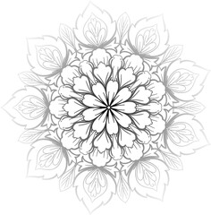 Decorative Rounded zen tangle design rounded mandala colouring book pages for adults vector illustration
