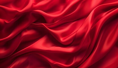 Obraz premium Elegant Red Silk Fabric Draped Background