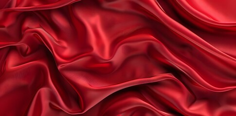 Obraz premium Elegant Red Silk Fabric Texture Background
