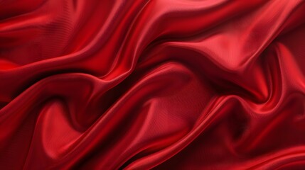 Obraz premium Red Satin Fabric Texture Background