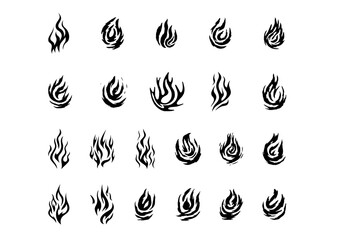 Set of Hand-Drawn Fire Elements - Graphic Design Vector Resources
