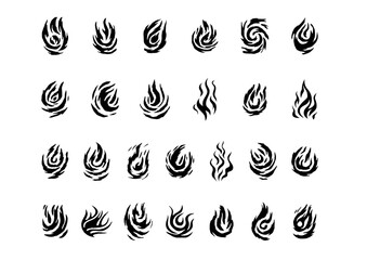 Set of Hand-Drawn Fire Elements - Graphic Design Vector Resources