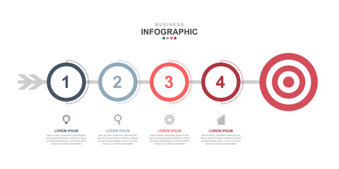 4 steps infographic business concept design template vector