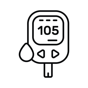 black glucose meter with blood drop clip art preview
