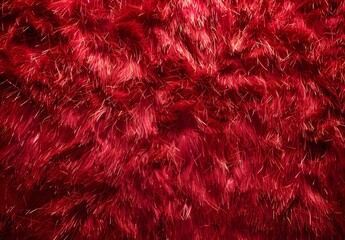 Red Shaggy Fabric Texture Background