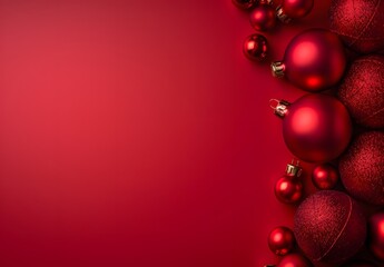 Red Christmas Ornaments Frame Border Design